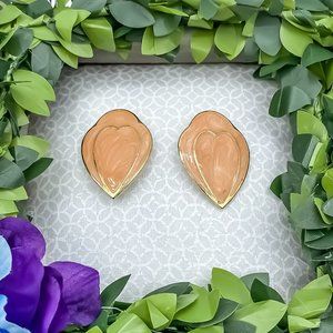 Vintage peach enamel earrings
